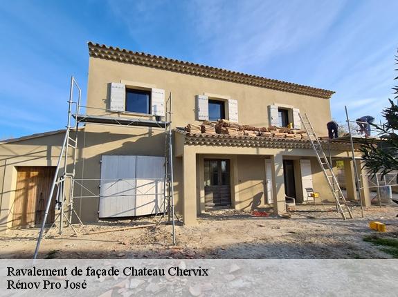 Ravalement de façade  chateau-chervix-87380 Peinture Picque
